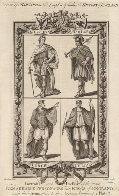 Julius Caesar, Ein dänischer General, Egbert und Ethelwolf, Illustration aus 