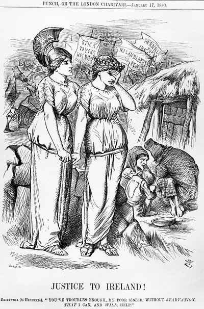 Gerechtigkeit für Irland!, graviert von Joseph Swain, aus Punch, 17. Januar 1880 von English School