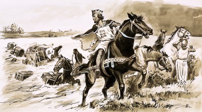König Johann wurde von der Flut beraubt von English School