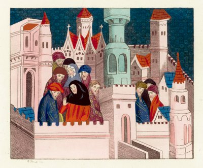 König Richard II. mit seinen Freunden in Conway von English School