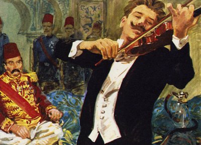 Kreisler machte Urlaub in Konstantinopel und wurde gebeten, vor Sultan Abd-el-Hamid II zu spielen von English School