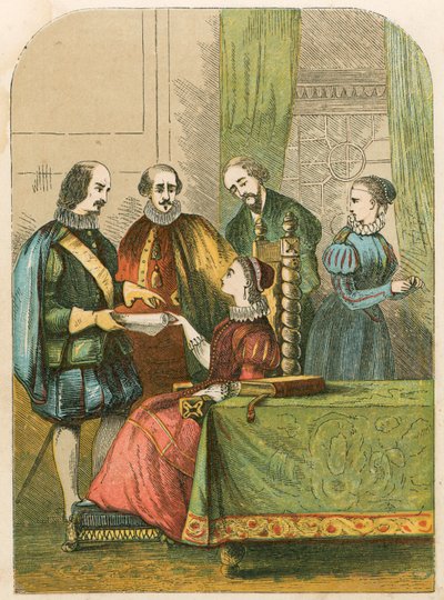 Lady Jane Grey wird gebeten, die Krone anzunehmen von English School