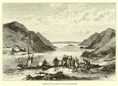 Landung von Charles Edward in Moidart von English School
