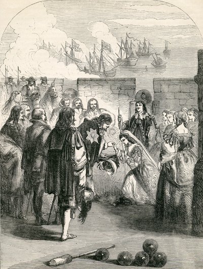 Landung der Prinzessin Henrietta, Illustration aus John Cassells Illustrierter Geschichte Englands, 1857 von English School