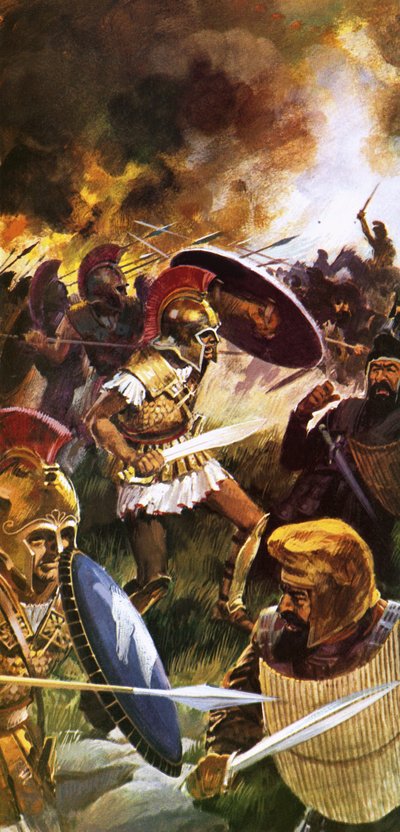 Leonidas und seine Truppen kämpfen bis zum Ende von English School