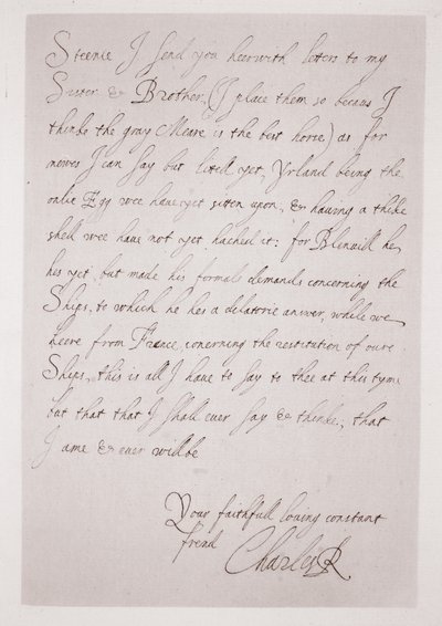 Brief von Charles I. an den Herzog von Buckingham von English School