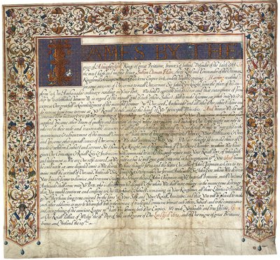 Brief an Sultan Osman Han von König James VI & I von English School