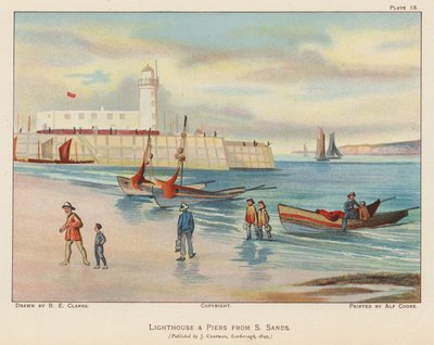 Leuchtturm und Pier von South Sands, Scarborough von English School