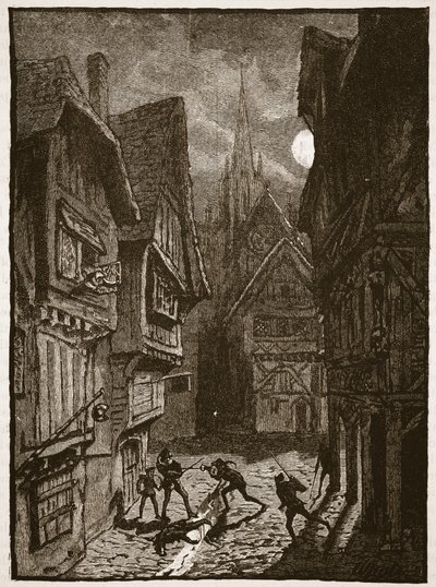 Lord Grey und seine Anhänger greifen den Earl of Southampton an, Illustration aus Cassells Illustrierter Geschichte Englands von English School