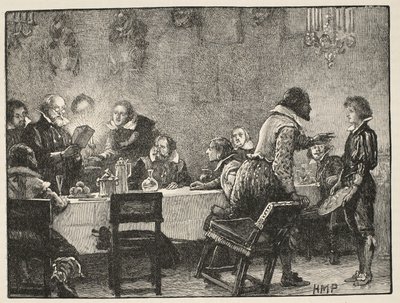 Lord Monteagle und der Warnbrief über das Pulverfass-Komplott, Illustration aus Cassells Illustrierter Geschichte Englands von English School