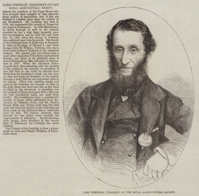 Lord Portman, Präsident der Royal Agricultural Society von English School