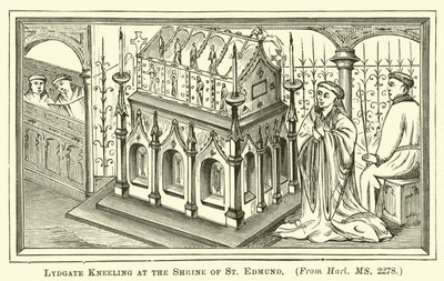 Lydgate kniet am Schrein von St. Edmund von English School