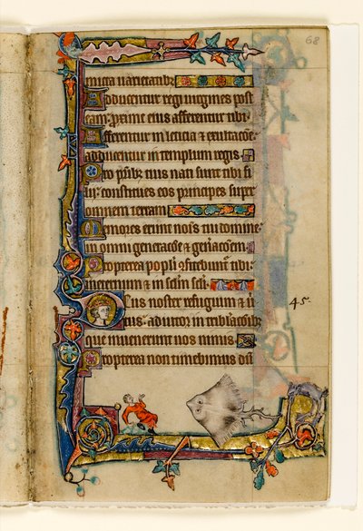 MS 1-2005, fol. 68r: Der Riesenrochen, Randdekoration aus dem Macclesfield Psalter, Use of Sarum, Ostanglien, um 1330 von English School