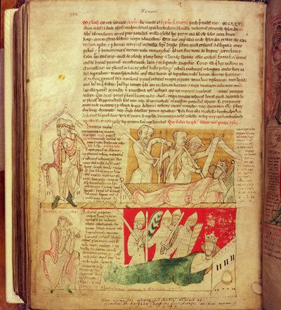 MS CCC 157 p.382 Die Träume von König Heinrich I. in der Normandie im Jahr 1130, aus der Worcester Chronicle, ca. 1130-40 von English School
