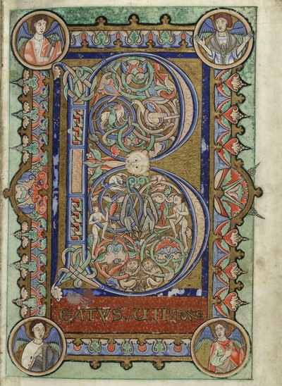 MS Hunter 229 f.22r aus dem Hunterian Psalter, ca. 1170 von English School