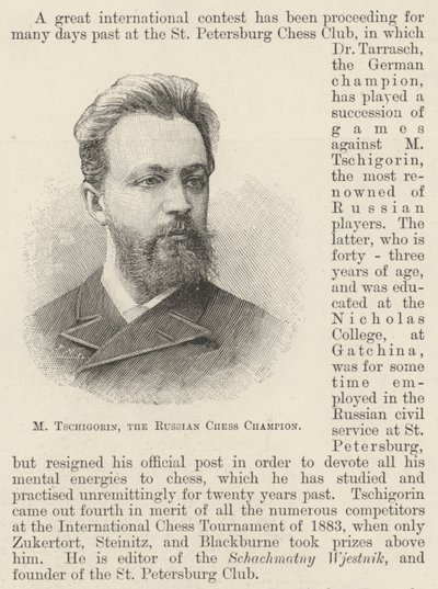 M. Tschigorin, der russische Schachmeister von English School