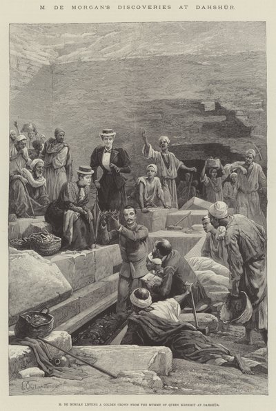 M de Morgans Entdeckungen in Dahshur (Stich) von English School