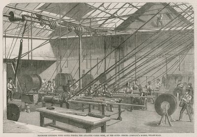 Maschinen zur Ummantelung des Atlantikkabels mit Guttapercha von English School