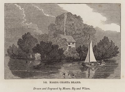 Magna Charta Insel (Gravur) von English School