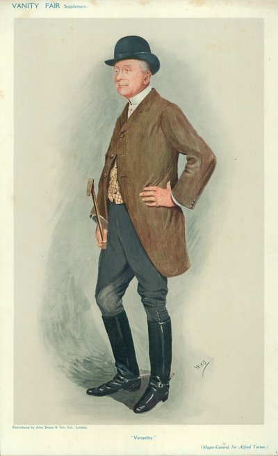 Generalmajor Sir Alfred Turner, Vielseitigkeit, 8. Juni 1910, Vanity Fair Karikatur von English School