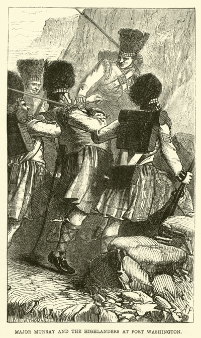Major Murray und die Highlander in Fort Washington von English School