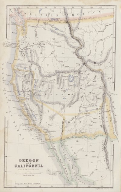 Karte: Oregon und Kalifornien von English School