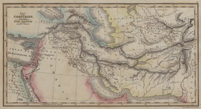 Karte der Länder, erwähnt in den Geschichten von Noah, Abraham und den Königen von Israel (Farbstich) von English School