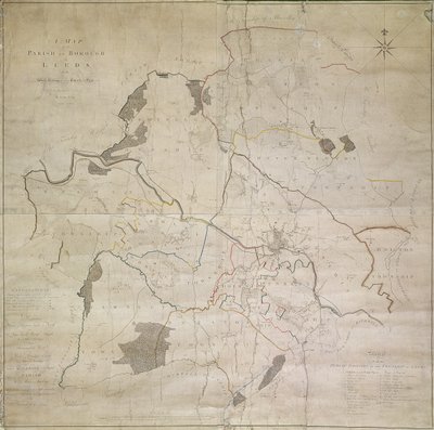 Karte von Leeds, vermessen von John Tuke von English School