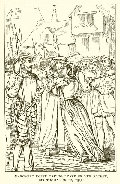 Margaret Roper nimmt Abschied von ihrem Vater, Sir Thomas More, 1535 von English School