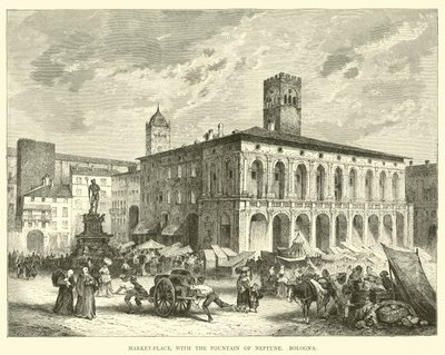 Marktplatz mit dem Neptunbrunnen, Bologna von English School