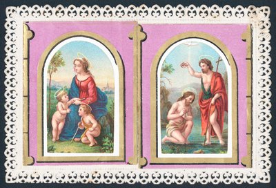 Maria, Jesus und Engel, Weihnachtskarte von English School