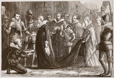 Maria Stuart betritt Holyrood, Illustration aus The History of Protestantism von James Aitken Wylie, veröffentlicht 1878 von English School