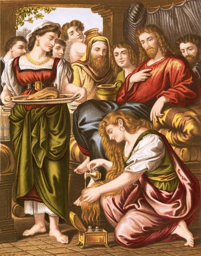 Maria salbt die Füße Jesu von English School