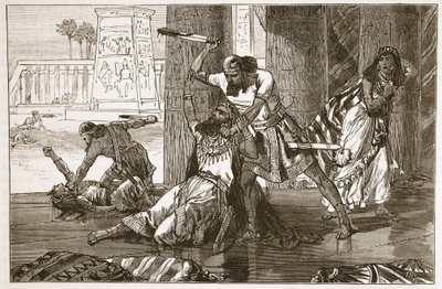 Massaker an den Hiwitern durch Simeon und Levi (Lithografie) von English School