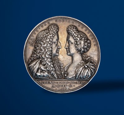 Medaille zur Krönung von Wilhelm und Maria, 1689 (Silber) (Vorderseite) von English School