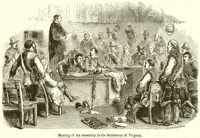 Versammlung im Siedlungsgebiet von Virginia von English School