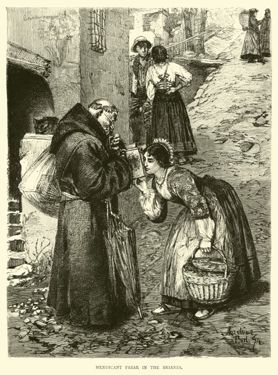 Bettelnder Mönch in der Brianza von English School