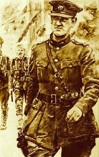 Michael Collins, Anführer der Rebellen im Osteraufstand in Irland, 1916 von English School