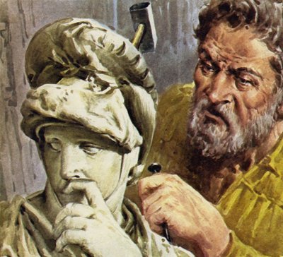 Michelangelo arbeitete an einer Kapelle, die die Gräber der Medici-Familie enthalten sollte von English School
