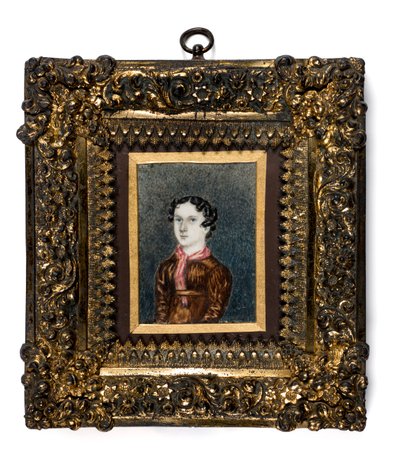 Miniatur von Anne Lister von Shibden Hall (Aquarell auf Papier) von English School