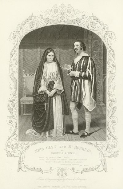 Miss Glyn und Mr. Hoskins als Isabella und Lucio, Maß für Maß von English School