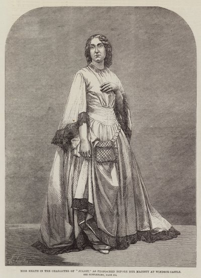 Miss Heath in der Rolle der "Julia," aufgeführt vor Ihrer Majestät im Windsor Castle (Stich) von English School