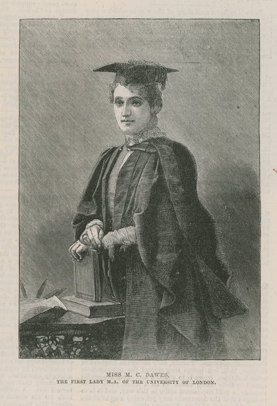 Miss M C Dawes, die erste Frau MA der Universität London von English School
