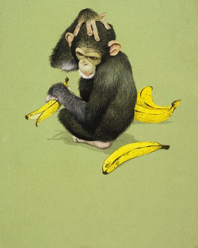 Affe mit Bananen von English School