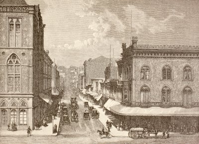 Montgomery Street, San Francisco in den 1880er Jahren von English School