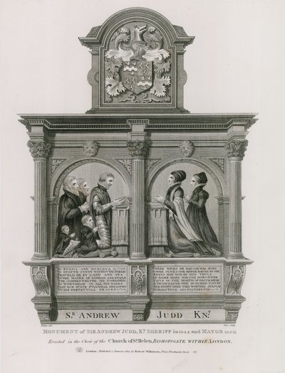 Denkmal für Sir Andrew Judd, Sheriff und Bürgermeister, in St. Helens Bishopsgate, London von English School