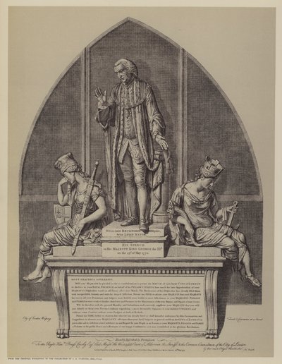 Denkmal für William Beckford, zweimal Bürgermeister von London, von John Francis Moore, Guildhall, City of London von English School