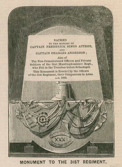 Denkmal für das 31. (Huntingdonshire) Regiment, St Marys Kirche, Huntingdon von English School