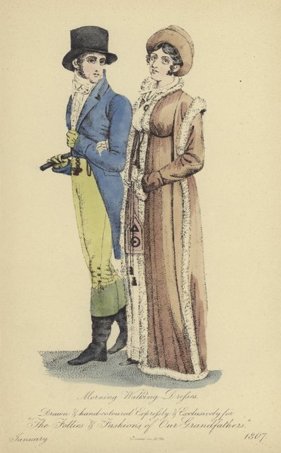 Morgenspaziergangskleid für Damen und Herren von English School