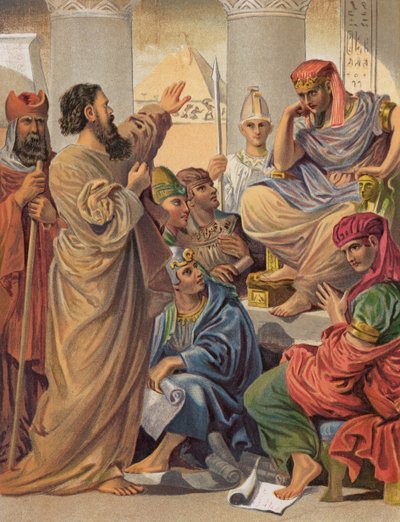 Moses und Aaron vor dem Pharao, Exodus, VII von English School